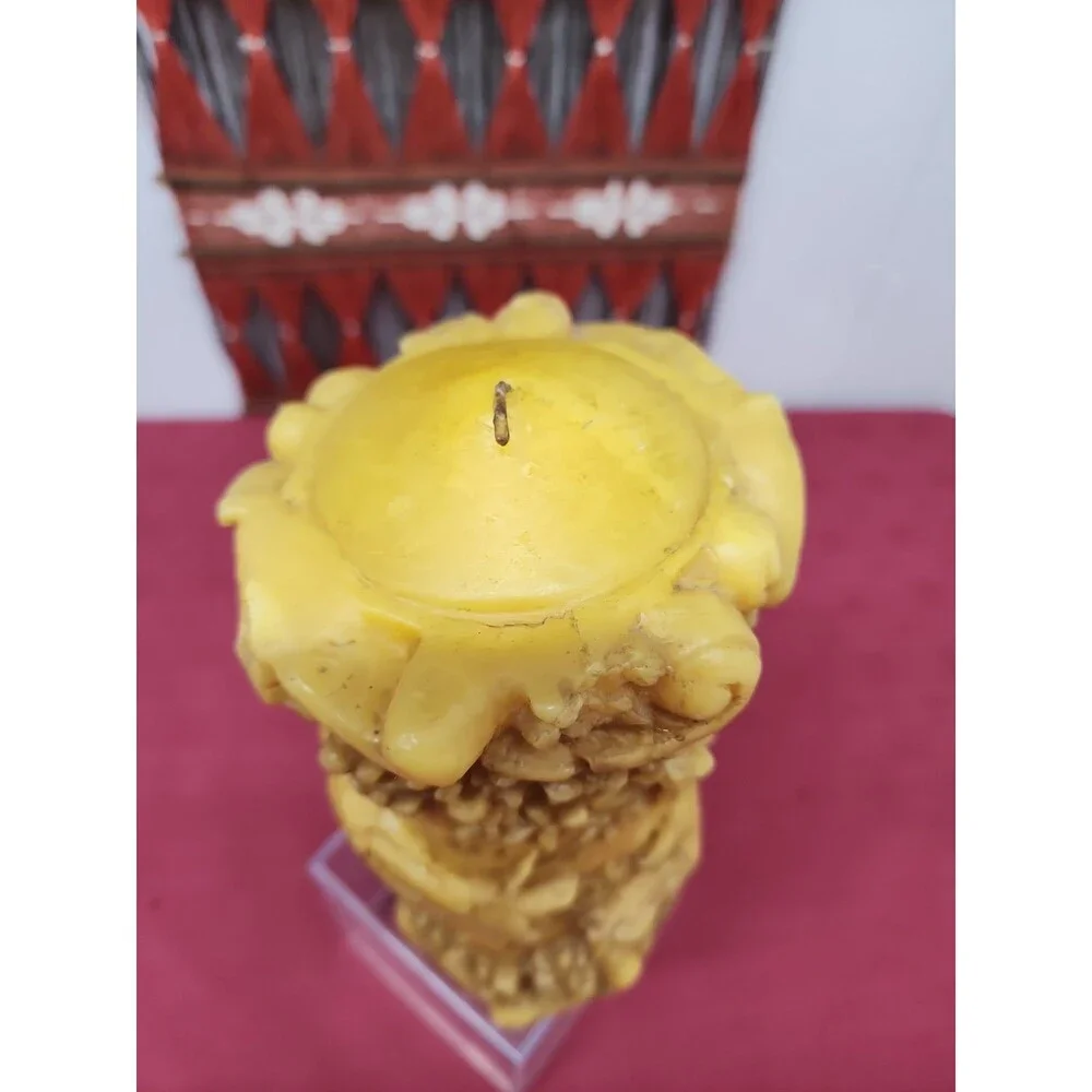 Vintage German Beeswax Johan Gunter Style Candle 1960's Unburned Birds & Flowers